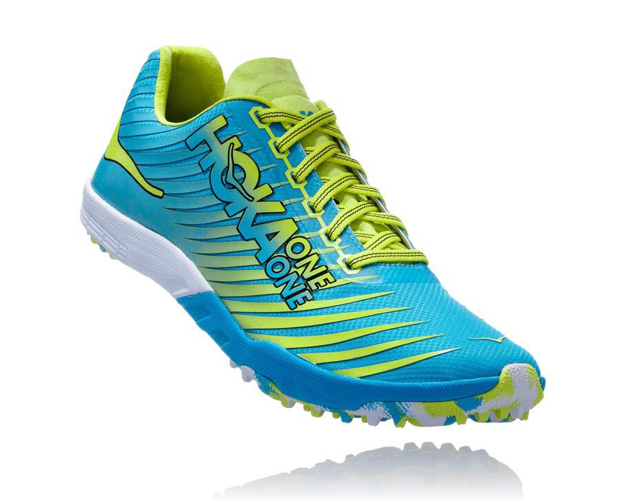 Hoka One One Spikes Damske Modre/Zelene - EVO XC - 86570-RNXU